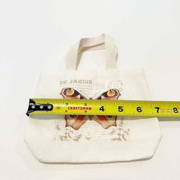 Butterfly Micro Mini Fabric Cloth Canvas Tote Bag - Picture 4 of 5